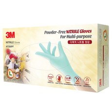 3M 니트릴 무분말형 NT250PF 장갑 민트 L 리뷰후기