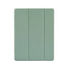 모란카노 애플펜슬 수납 반투명 태블릿PC 케이스 + 스티커, 올리브그린