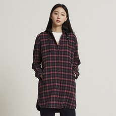 올리비아로렌 체크 져지 후드 롱 블라우스 VVNWF8311