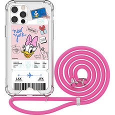아이컬러즈 디즈니 시티 트래블 투명방탄 강화 목걸이 휴대폰 케이스