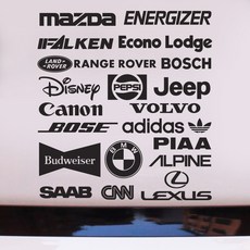 크레코 차량용 브랜드 로고 스티커 세트 B타입, 블랙, 1개