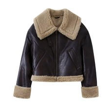 자라 크롭 무스탕 ZARA 숏 더블 페이스드 점퍼 자켓