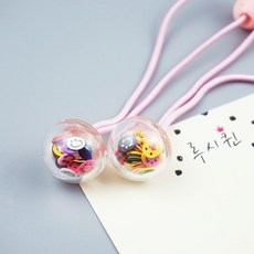 스마일 토핑 방울머리끈 2 coor 유아머리끈 아동머리끈
