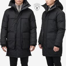 노비스 23FW ALUM 캐나디언 화이트 덕다운 후드 패딩 자켓 BK