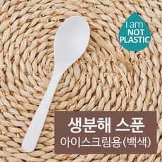 PLA 일회용 아이스크림 스푼 100개 리뷰후기