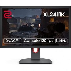 BenQ ZOWIE XL2731K 27인치 165Hz 게이밍 모니터 1080P DyAc PS5 Xbox 120FPS 호환 네이티브 고속 응답 TN 패널 블랙 이퀄라이저 컬러 바이브, 24-Inch_144Hz/ DyAc