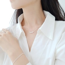 세인트메리 순은 실크 실버 목걸이 여성 실버목걸이