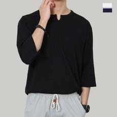 라스토케 빅사이즈 남성 티셔츠 7부 앞트임