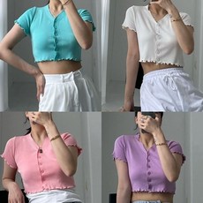 파비오 크롭 물결 가디건 리뷰후기