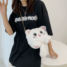 화이트 냥이 고양이 냥발 인형가방