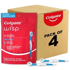 콜게이트 위스프 프레쉬 미니 칫솔 치약 치실 24개입 x 4팩 Colgate Max Fresh Wisp Mini Travel Toothbrushes, 4세트