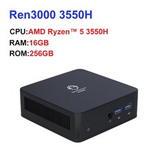 GenMachine PC 게이머 컴퓨터 미니 AMD Ryzen 5 3550H CPU Windows 10/11 DDR4 8GB WIFI NUC, 04 EU, 05 16GB 256GB