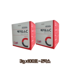 (정품) 메가도스 비타민C 3000mg 100포 고려은단 유재석비타민 항산화 피로회복 면역력 메가도스요법 홈쇼핑 TV 광고 연예인 종합비타민 갱년기 필수 고용량 비타민씨, 300g, 2개