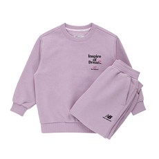 국내매장판 뉴발란스키즈 OUTDOOR ADVENTURE 일러스트 기모 스웻 셋업NK9YD4412U 라벤더