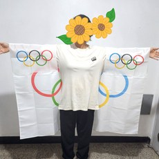 오륜기 대한민국 국기 미국 중국 베트남 태국 한국 응원도구 GW몰, 1개, 오륜기D