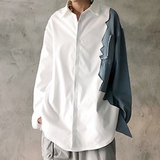 와일더 삐뚤빼뚤 데님 배색 셔츠 남방 리뷰후기