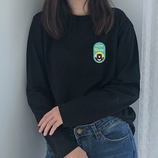 험블스튜디오 곰돌이 기본로고 프린팅 공용 긴팔티 블랙 긴팔 티셔츠 리뷰후기