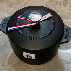 스타우브 라이스 꼬꼬떼 무쇠냄비 1.5L(6color) 독일 에나멜 미국 냄비, 원형 16cm, 블랙