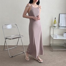 일상화보 티크 여성 슬림 롱 원피스 여름 레이어드 데일리룩 홀터넥 리뷰후기