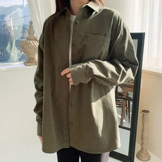 티데일리 남녀공용 오버핏 절개 피치 기모 셔츠 무지 빅사이즈 남방 캐주얼