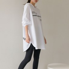 일상화보 블랑카 여성 긴팔 후드 롱티셔츠 여자 후드티 롱티 리뷰후기