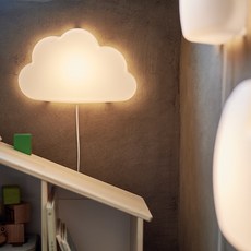 이케아 우플뤼스트 유아 어린이 구름 수면벽등 LED벽부착등