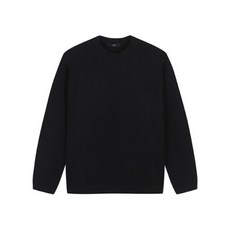 탑텐 23 FW 남자 소프트터치 텍스쳐드 라운드 니트 BK