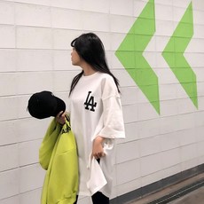 매드시스터 LA 레이어드 반팔 박스티 오버핏 여성 티셔츠 박시 루즈핏 롱 빅 반팔 긴팔 여성티 티셔츠 빅사이즈 리뷰후기