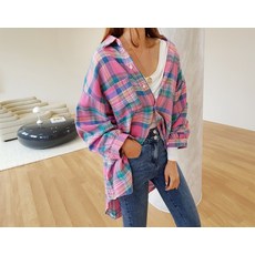 캔디팝 체크셔츠