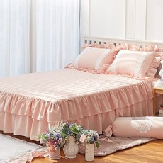 류금숙 여자의 마음 바이오워싱 광목 이중프릴 침대커버 순면 침대스커트SS/Q/K/SK