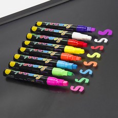 형광펜 ed 보드 마카 네온 전용펜 소메치 형광판 전용 DIY 컬러 광고 칠판 그래피티 펜은 형광펜 더블라인 펜을 닦을 수 있다 리뷰후기