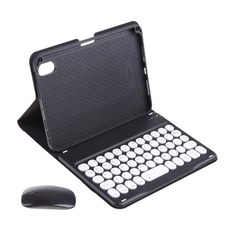 Mini6 Bluetooth 호환 무선 키보드 마우스 태블릿 패드 스탠드 펜 슬롯 울트라 층에 대한 마그네틱 커버, 검은색