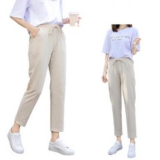 마녀의생활 면혼방 여성 9부 면바지 인밴딩 세미와이드핏 리뷰후기