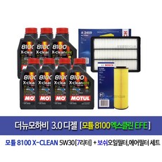 The New Mohave DIesel더뉴모하비 디젤 모튤8100엑스클린C2/C3 5W30(7L)엔진오일세트100-2459, 1개