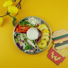 베이직 리빙 스텐 3구 원형 간식접시 리뷰 후기