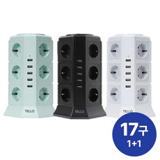 이번주 마지막 할인! 텔로 USB 타워 멀티탭 17구+17구 추천상품_[KT알파쇼핑]텔로 USB 타워 멀티탭 17구+17구, 화이트