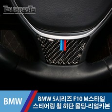 트루파츠 BW 5시리즈 F10 스타일 스티어링 휠 핸들 하단 커버 몰딩-리얼카본
