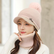 중년여성겨울모자 골프 방한 겨울털모자