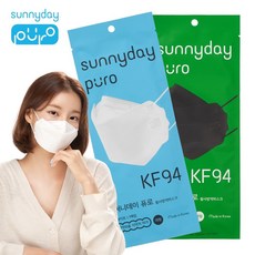 써니데이 KF94 KF80 KF-AD 황사 마스크 대형 소형 화이트 블랙 50매