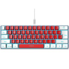 V700WR 표준 USB 키보드 -61 키 RGB 백라이트 미니 키패드 사용자 설명서가있는 비 기계적 키보드