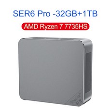 FITRADE Beelink SER6 PRO 미니 PC 게임용 컴퓨터 Win 11 Pro AMD Ryzen 7 7735HS RDNA2 GPU, 02 7735HS 32G1T-Grey