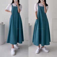 율블리샵 여성 린넨 멜빵 a라인 나시 롱원피스 리뷰후기