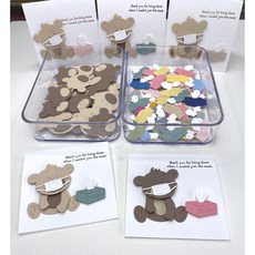 마스크 쓴 곰돌이 핸드메이드 카드 만들기 diy kit 집에서 만드는 수제카드 리뷰후기