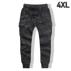 카키브라운 S-4XL 빅사이즈 남자 카모 밴딩 카고 조거팬츠 남성 바지 밀리터리 리뷰후기