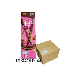 왕빼빼로 아몬드 초코스틱(3봉입)X32 (1박스), 32개