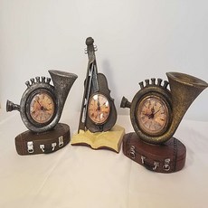앤틱 빈티지 악기모형 바이올린 나팔시계 인테리어 소품 장식장 거실 개업 집들이 선물