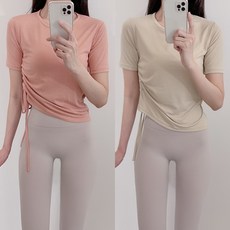 루즈 기본 옆셔링 티 필라테스복 요가복 필라테스옷 폴웨어 성인발레복 여성골프웨어 운동복 리뷰후기