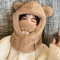 바라클라바 뽀글이 양털 모자 후드 넥워머 여성 겨울모자 방한모 귀도리모자