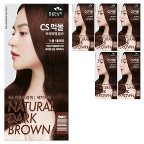 꽃을든남자 CS먹물 프리미엄 칼라크림 염모제, N4 자연흑갈색, 6개