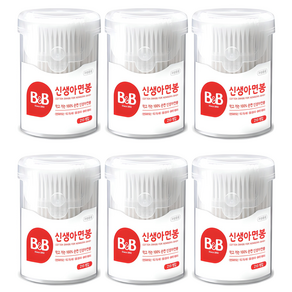 비앤비 신생아 면봉, 210개입, 6개